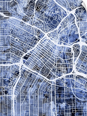 Los Angeles City Street Map, Blue