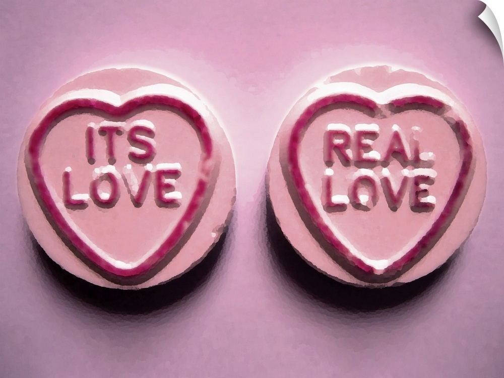 Love Heart Sweets It's Love, Real Love in Pink.