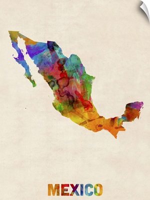 Mexico Watercolor Map
