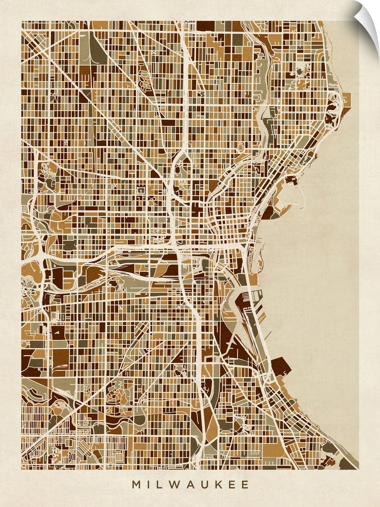 City map of Milwaukee, Wisconsin, United States