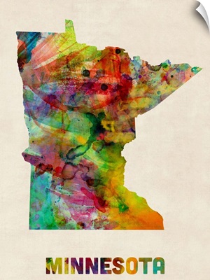 Minnesota Watercolor Map