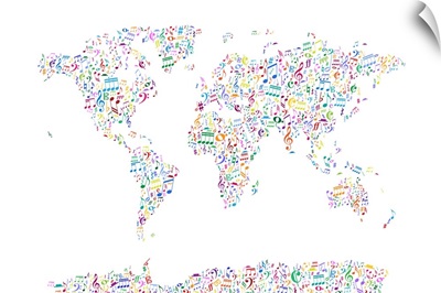 Music Notes Map of the World