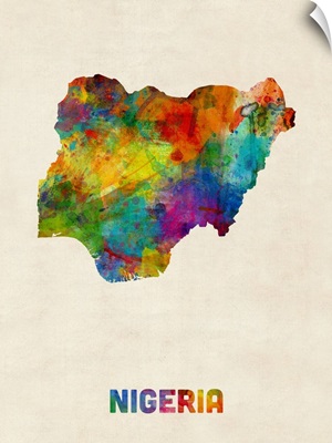 Nigeria Watercolor Map