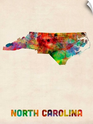 North Carolina Watercolor Map