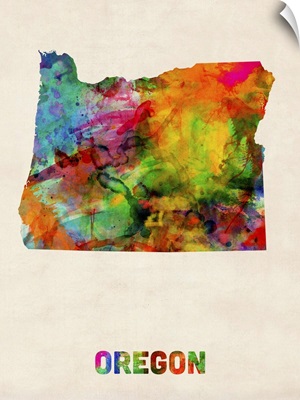 Oregon Watercolor Map