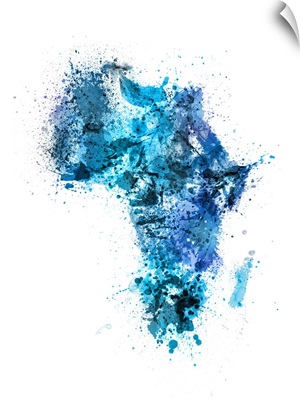 Paint Splashes Map of Africa Map