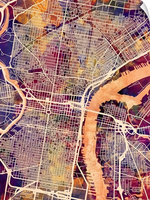 Philadelphia Pennsylvania City Street Map