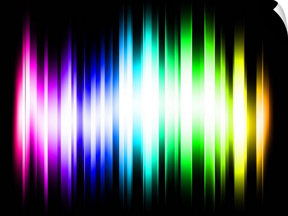 Abstract Rainbow Spectrum Light Rays, Digital Art