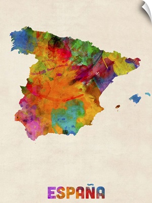 Spain Watercolor Map