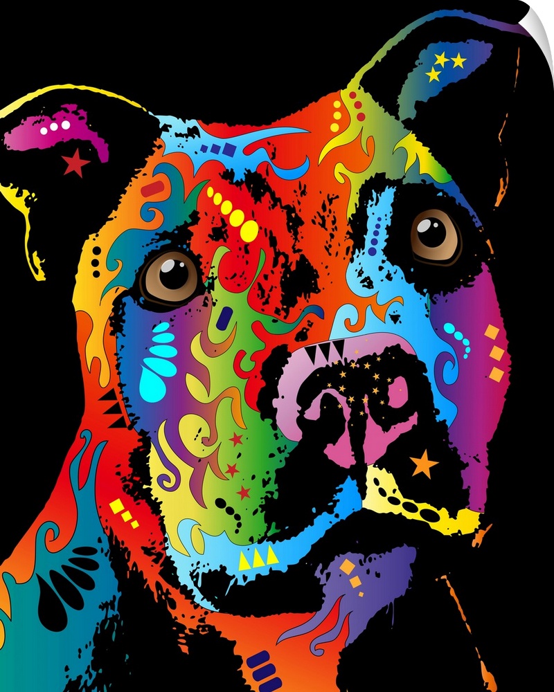 The Staffordshire Bull Terrier (also known as a Staffie, Stafford, Staffross, Staffy or Staff) is a medium-sized, short-co...