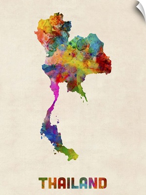 Thailand Watercolor Map