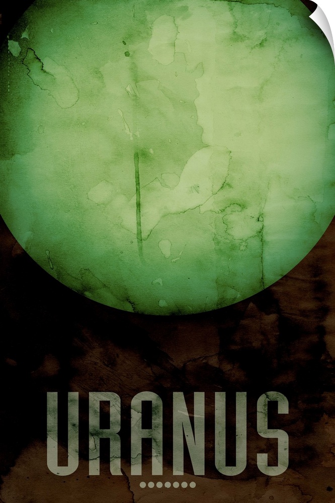 The Planet Uranus, number 7 in a set of 9 prints featuring the planets of our Solar System. Uranus is the seventh planet f...