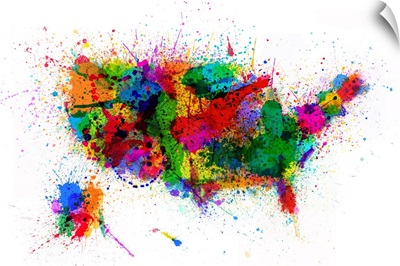United States Paint Splashes Map