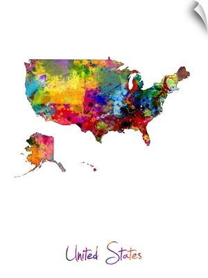 United States Watercolor Map