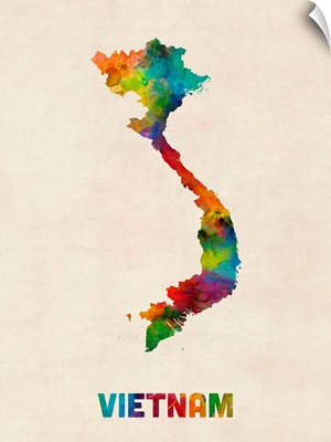 Vietnam Watercolor Map