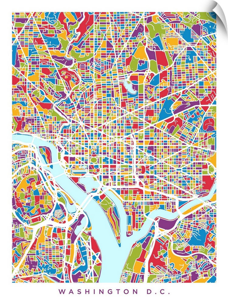Street map of Washington DC, United States