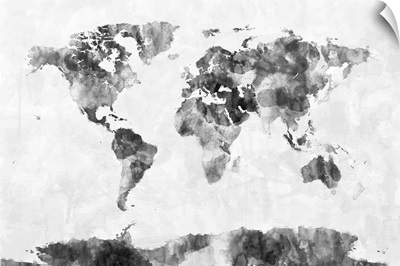 Watercolor Map of the World Map
