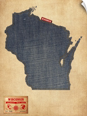 Wisconsin Map Denim Jeans Style