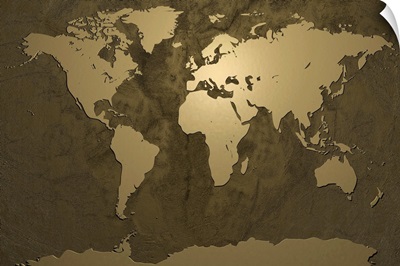 World Map Gold