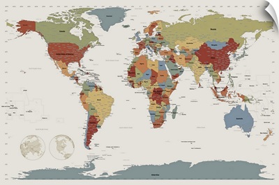 World Map in Camouflage colors