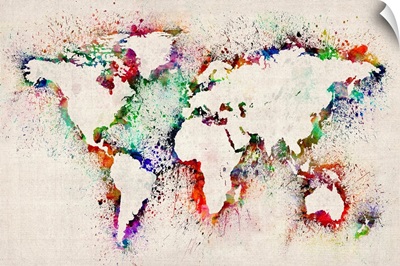 World Map Splash Outline
