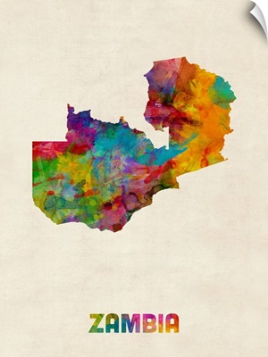 Zambia Watercolor Map