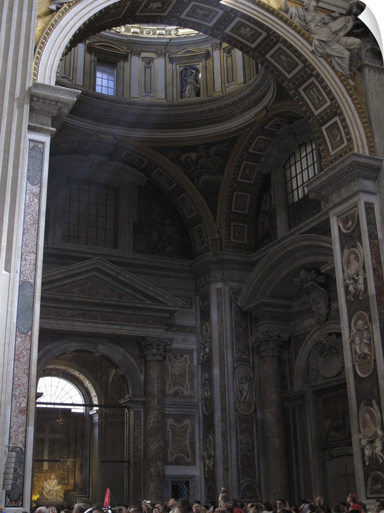 inside St. Peter basilica in Rome, Italy;
