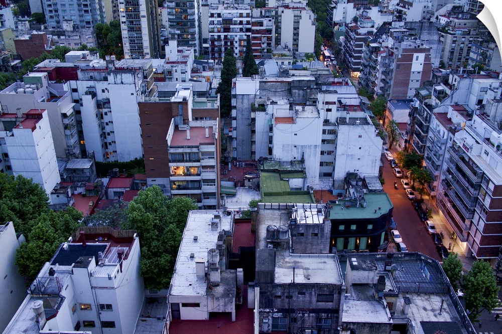 Looking down at Palermo, Buenos Aires, Argentina.
