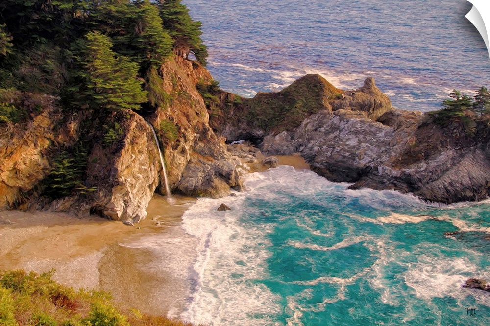 One of the treasures of Big Sur is the 80-foot waterfall known as McWay Falls, which flows to a small secluded beach or, w...