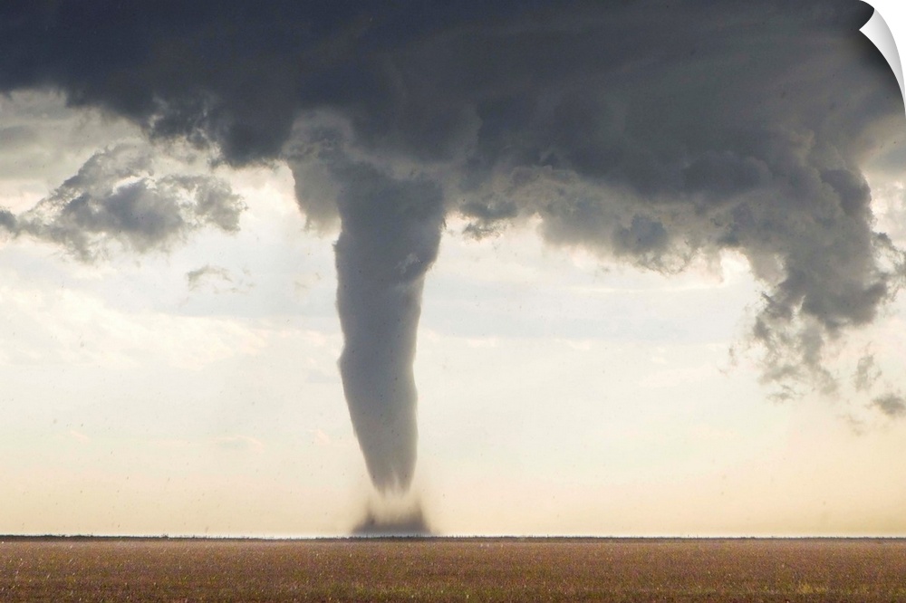 A classic spring tornado from a supercell thunderstorm, with hail.