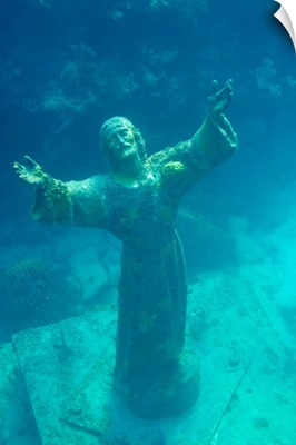 Christ of the Deep statue in a coral reef state park in the Keys