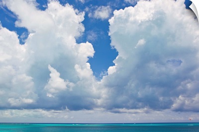 Large clouds over Grace Bay, in the Turks and Caicos Islands