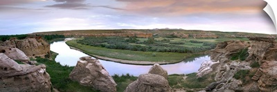 A bend in the Milk River, Writing on stone Provincial Park, Alberta, Canada