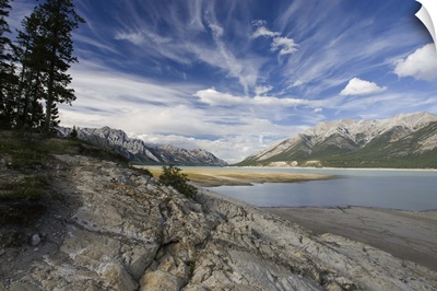 Abraham Lake on the North Saskatchewan River, Jasper National Park, Canada
