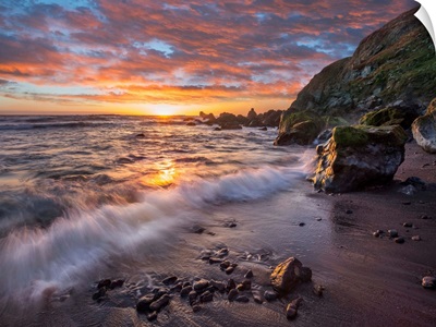 Beach At Sunset, Sonoma Coast State Park, Big Sur, California