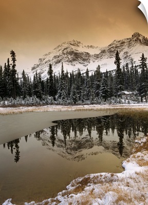 Canadian Rocky Mountains dusted in snow, Banff National Park, Alberta, Canada