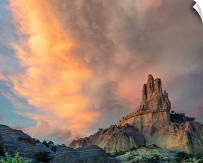 Clouds And  Church Rock, Red Rock State Park, New Mexico