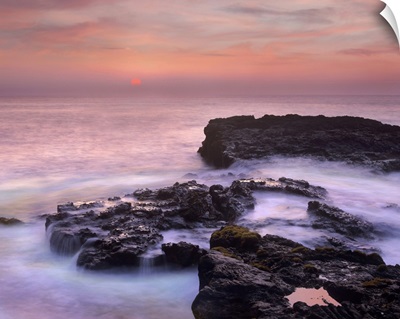 Coastal Rocks At Sunset, Pu'uhonua, Big Island, Hawaii