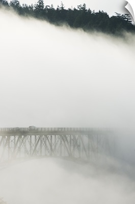 Deception Pass Bridge in fog, Deception Pass State Park, Washington