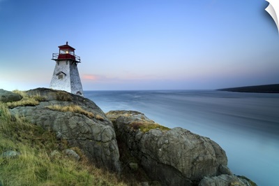 Lighthouse at dusk, Long Island, Bay of Fundy, Canada