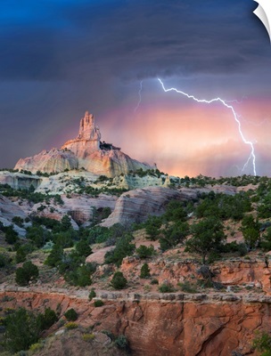 Lightning Strike At Church Rock, Red Rock State Park, New Mexico