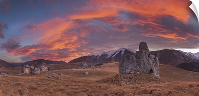 Limestone boulders in field, Craigieburn Range, Canterbury, New Zealand