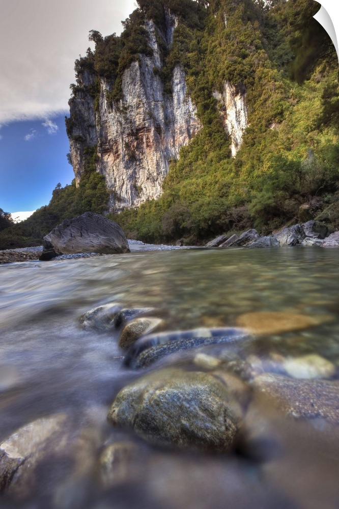 Limestone cliffs,  Fox river, Paparoa National Park, West Coast, New Zealand