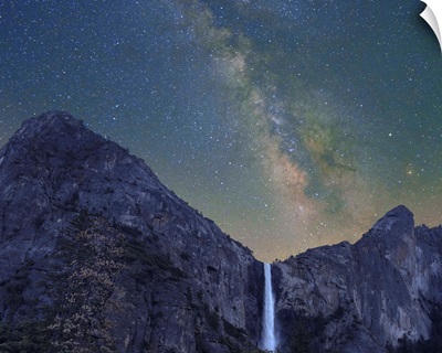 Milky Way Over Bridal Veil Falls, Yosemite Valley, Yosemite National Park, California