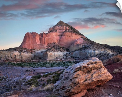 Mountain At Sunrise, Pyramid Mountain, Red Rock State Park, New Mexico