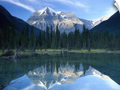Mt Robson reflected in lake, British Columbia, Canada