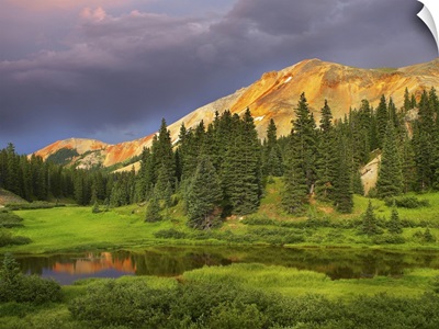 Red Mountain and pond, near Ouray, Colorado