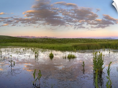 Reflection of clouds in the water, Arapaho National Wildlife Refuge, Colorado