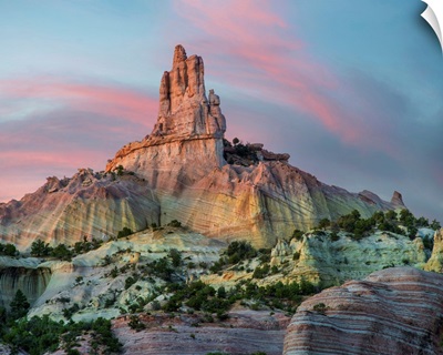 Rock Formation At Twilight, Church Rock, Red Rock State Park, New Mexico