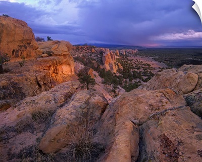 Rocky outcroppings in El Malpais National Monument, New Mexico